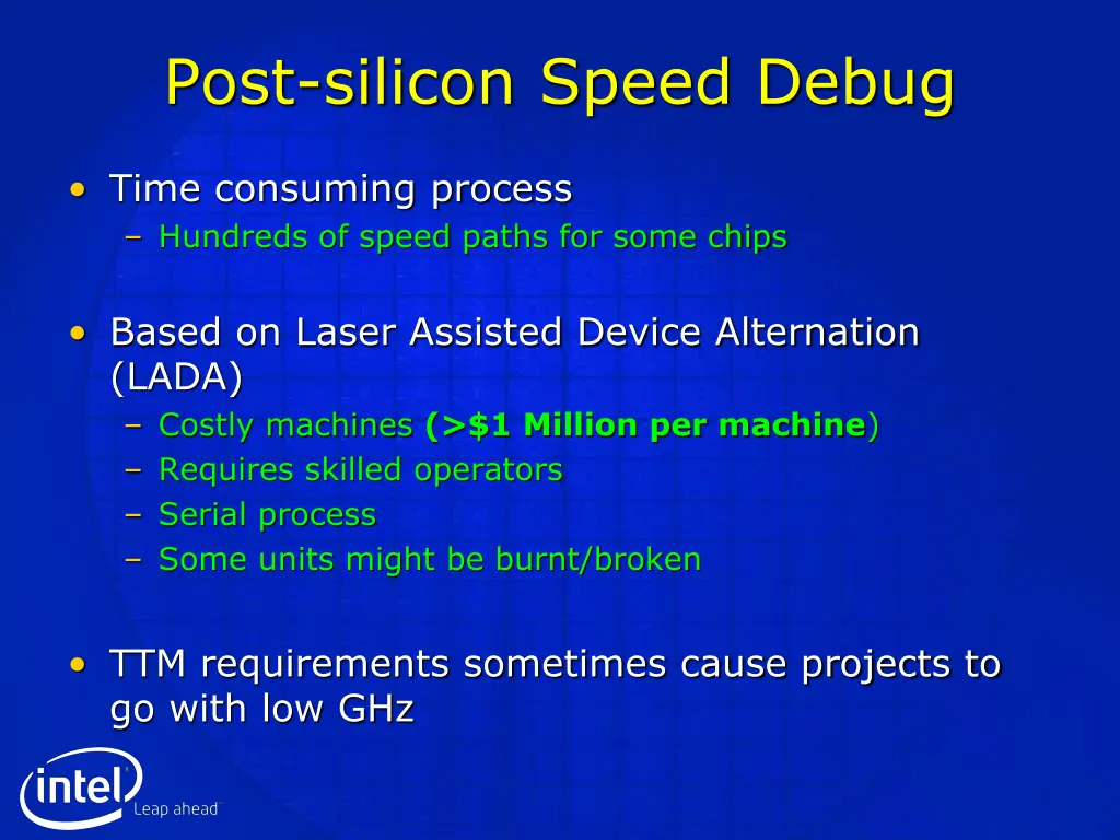 post silicon speed debug