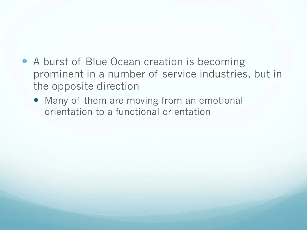 a burst of blue ocean creation is becoming