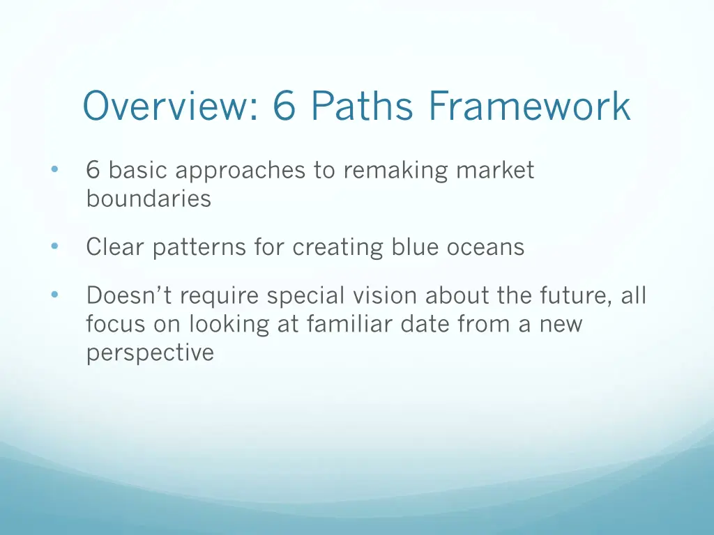 overview 6 paths framework