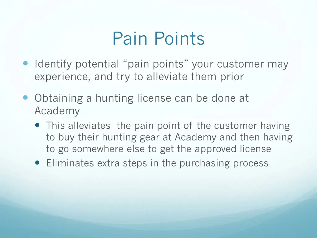 pain points