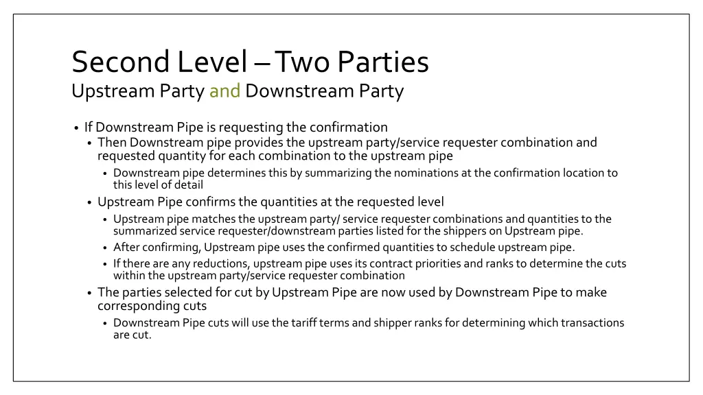 second level two parties upstream party