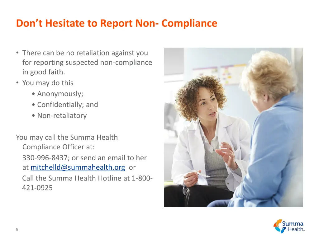 don t hesitate to report non compliance