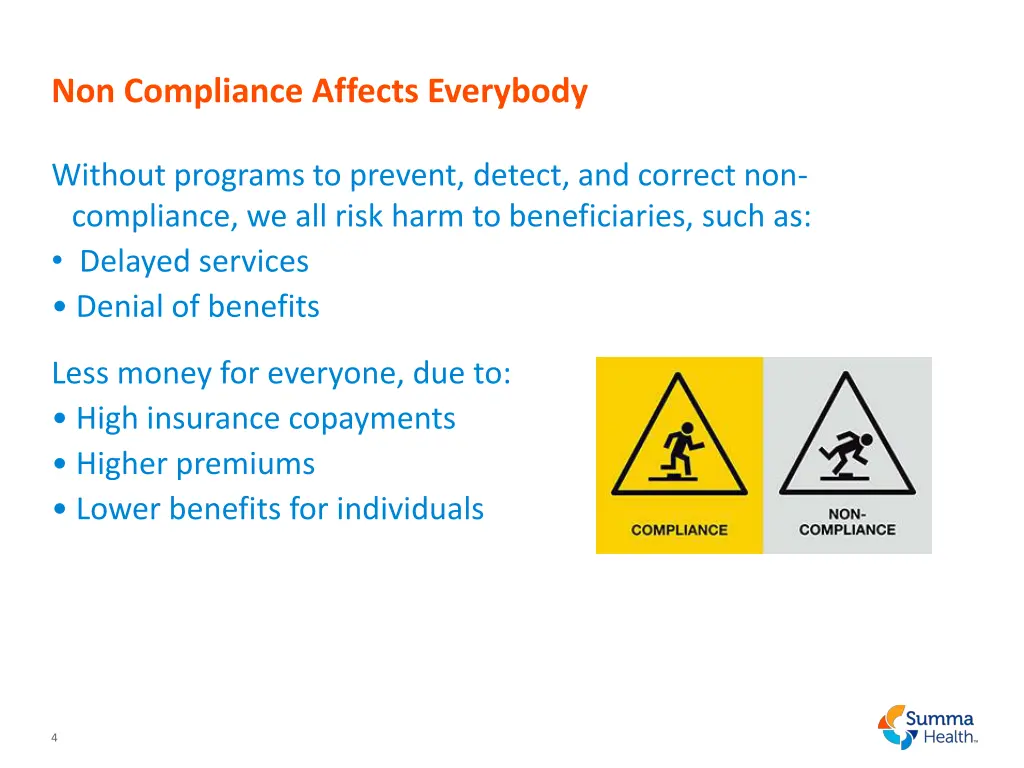 non compliance affects everybody