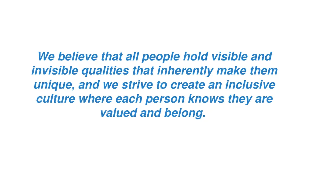 we believe that all people hold visible