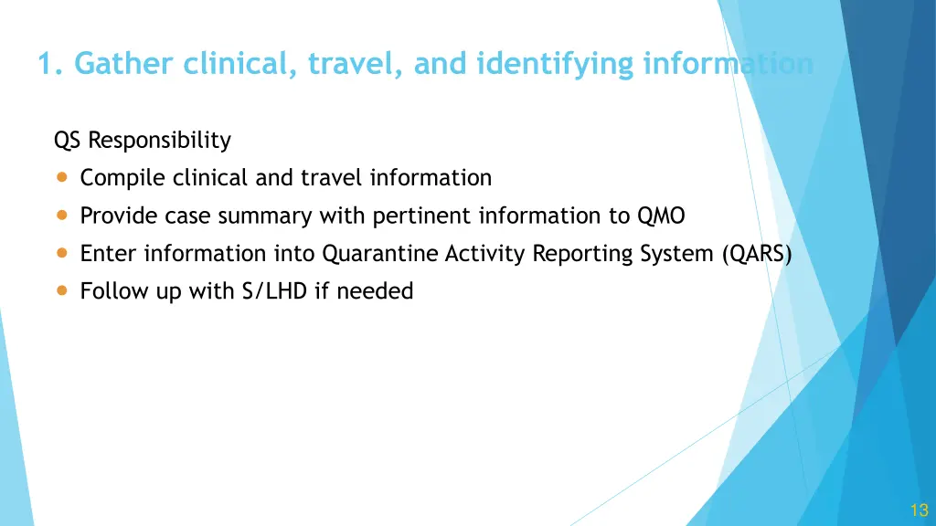 1 gather clinical travel and identifying