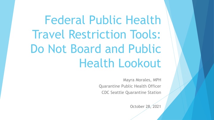 federal public health travel restriction tools