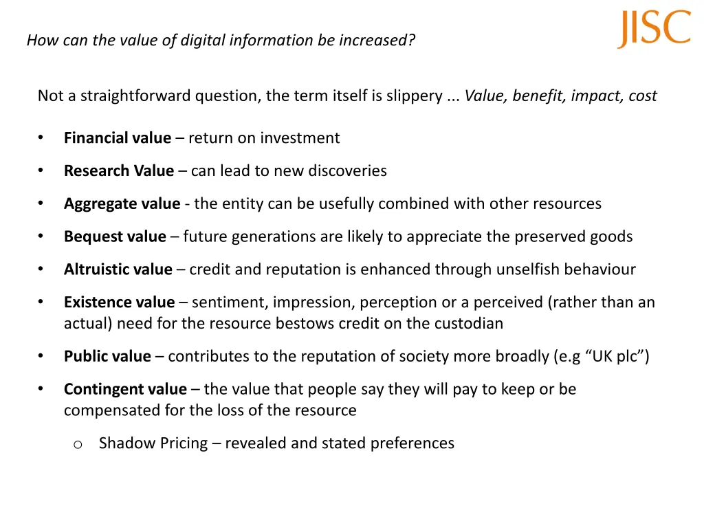 how can the value of digital information