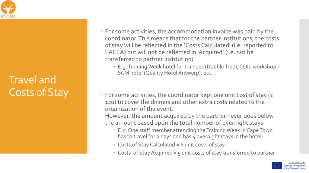 for some activities the accommodation invoice