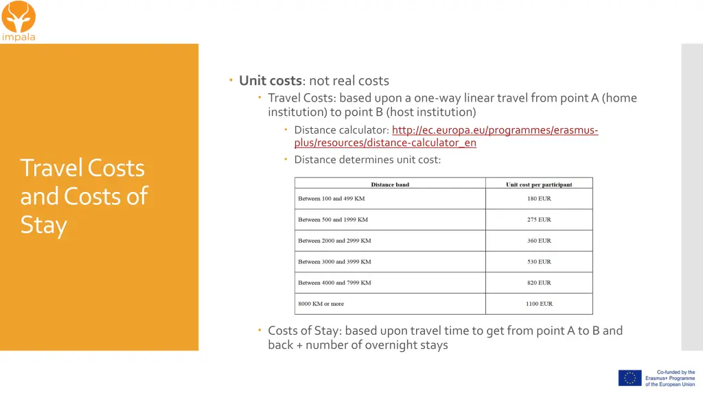 unit costs not real costs travel costs based upon