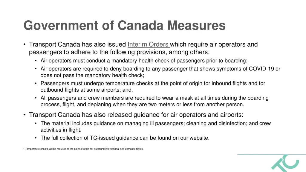 government of canada measures