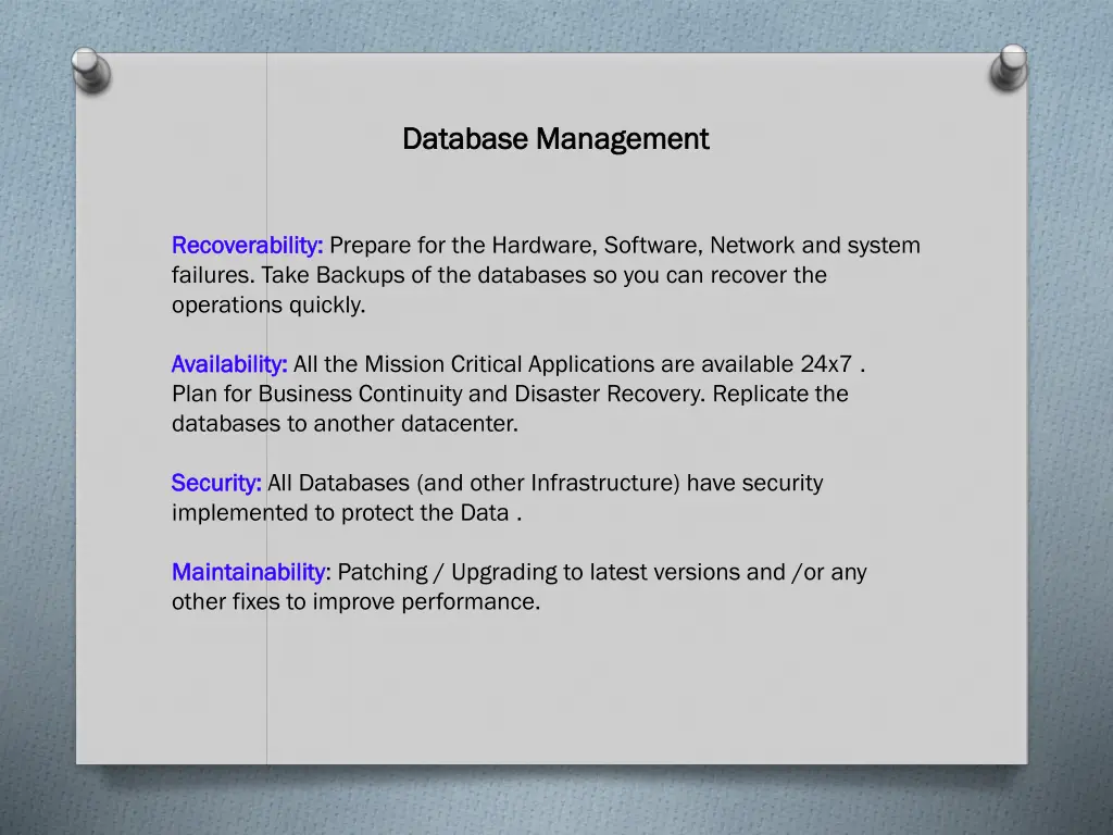 database management database management