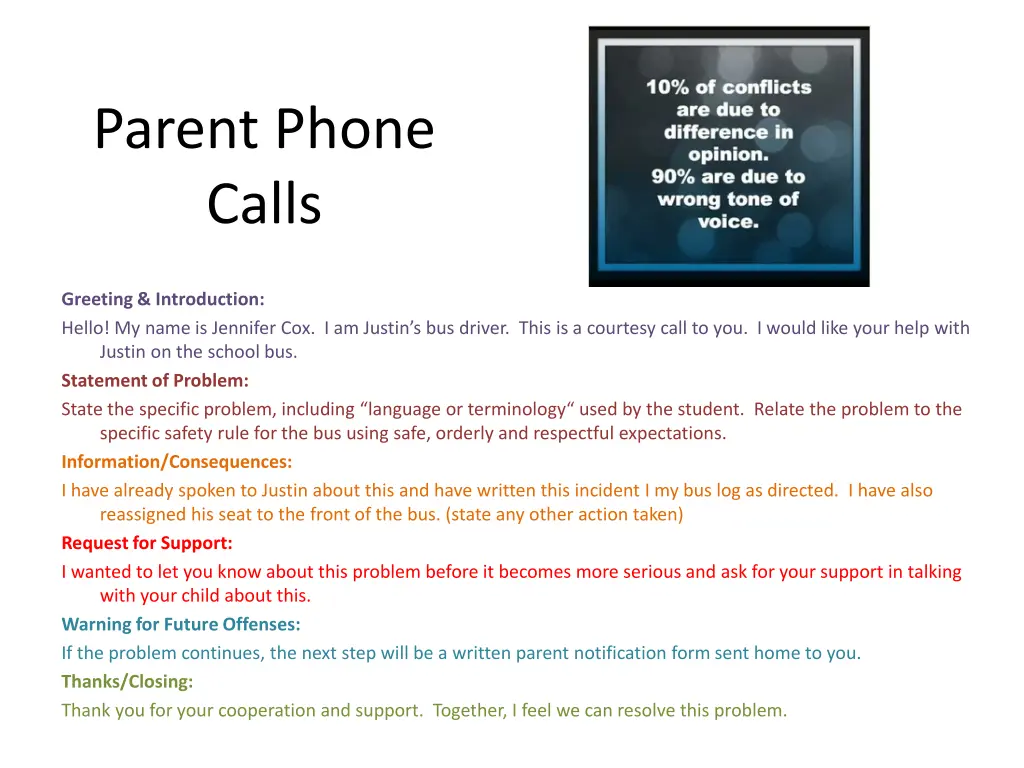 parent phone calls