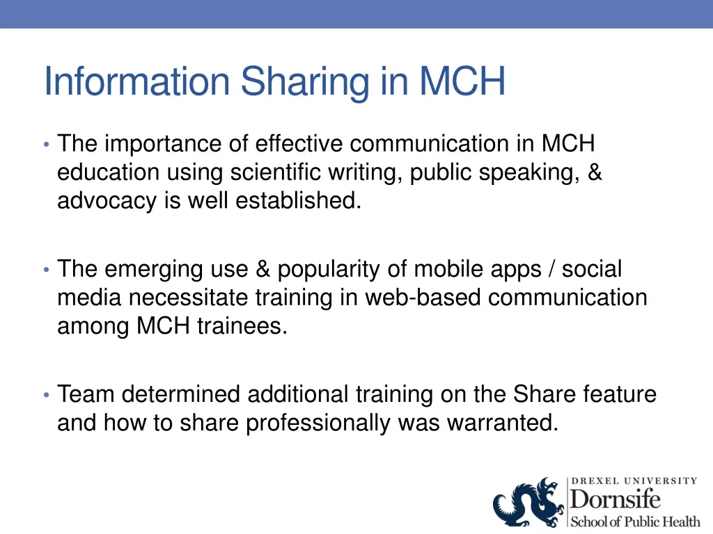 information sharing in mch