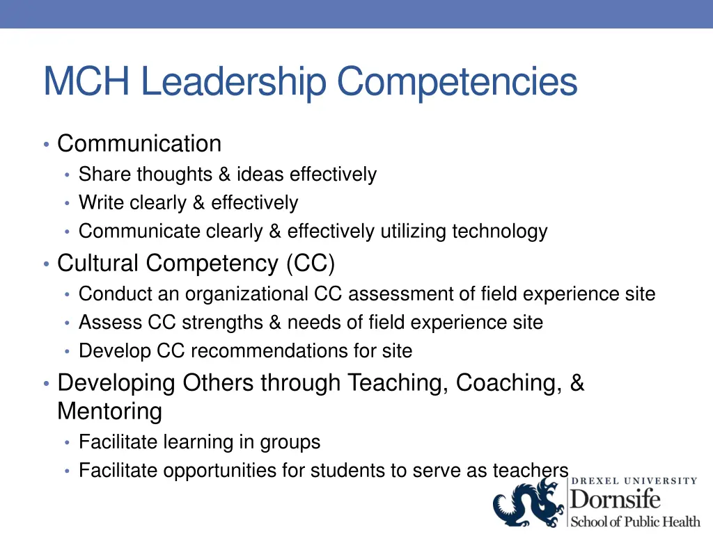 mch leadership competencies