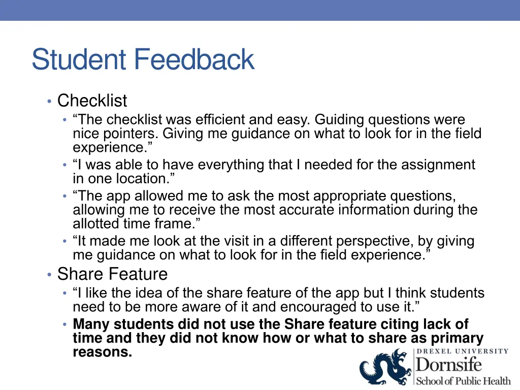 student feedback 1