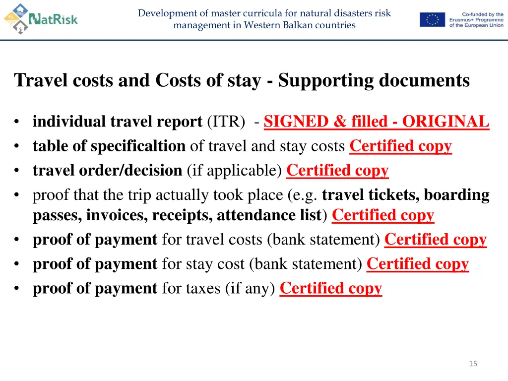 development of master curricula for natural 14