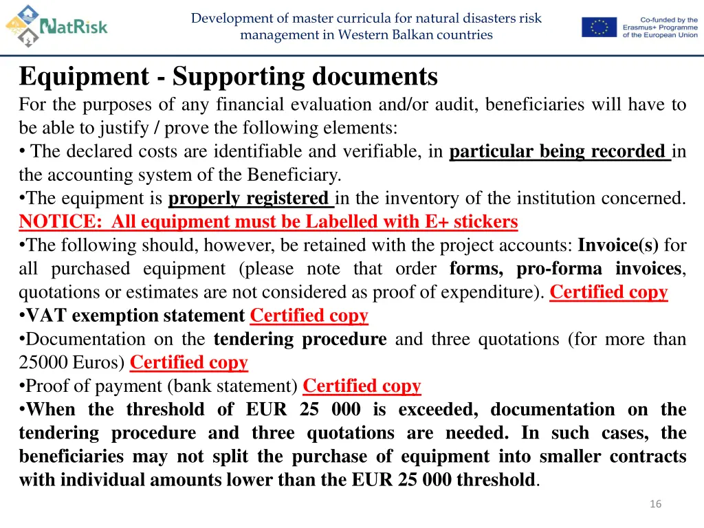 development of master curricula for natural 15