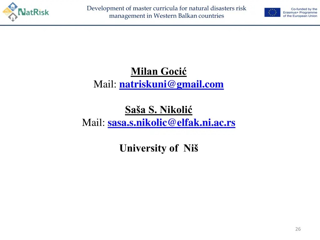 development of master curricula for natural 25