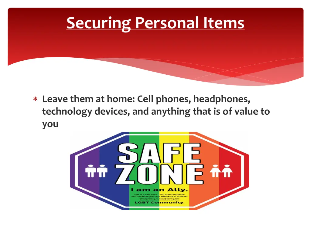 securing personal items