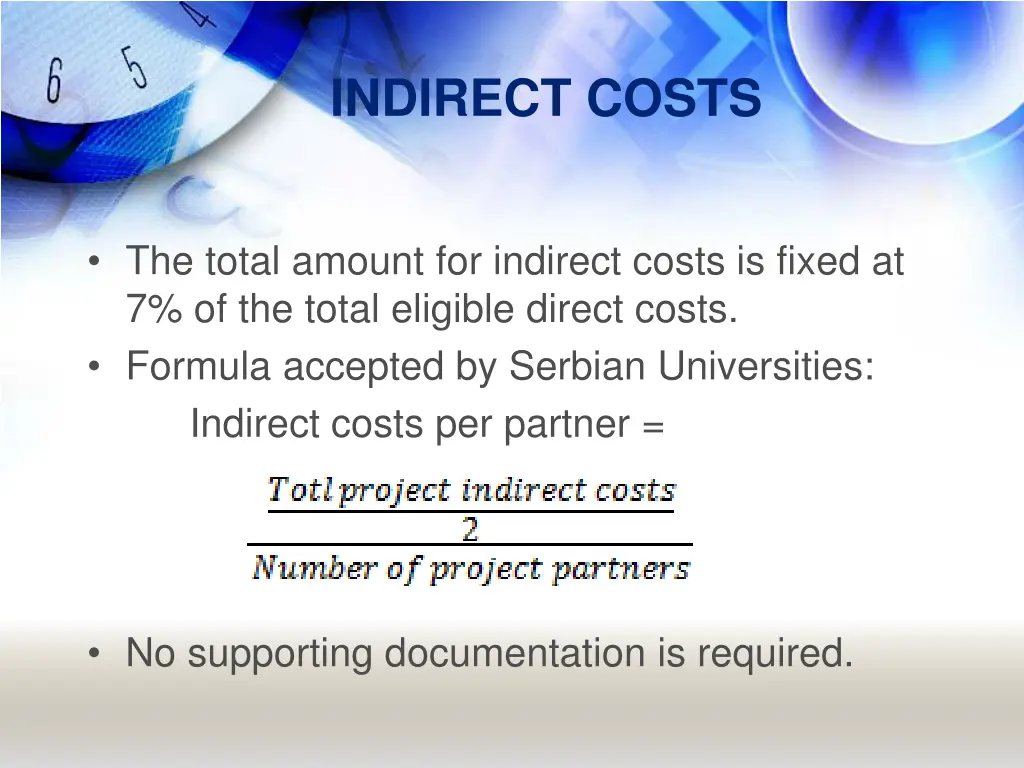 indirect costs 1