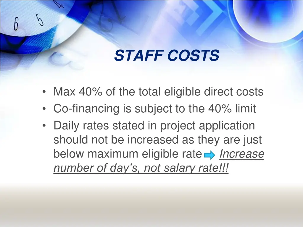 staff costs