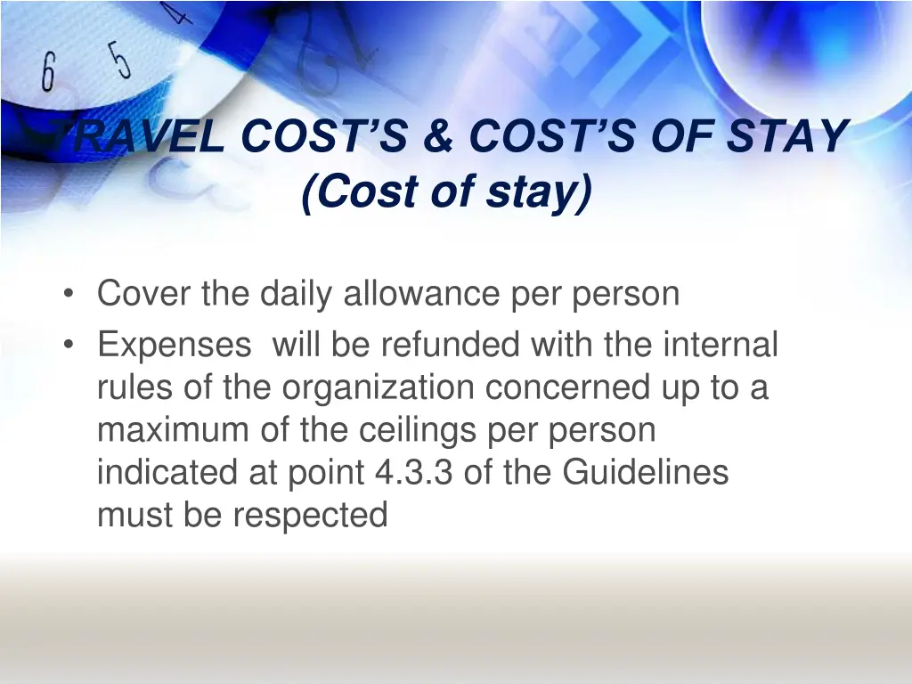 travel cost s cost s of stay cost of stay