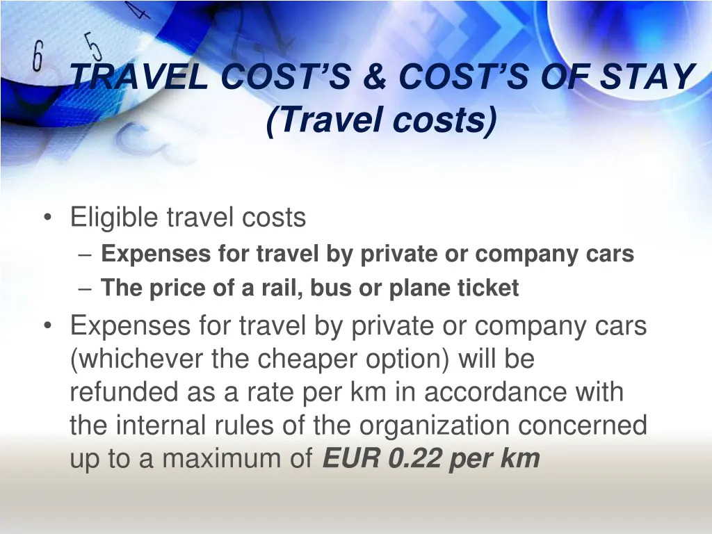 travel cost s cost s of stay travel costs