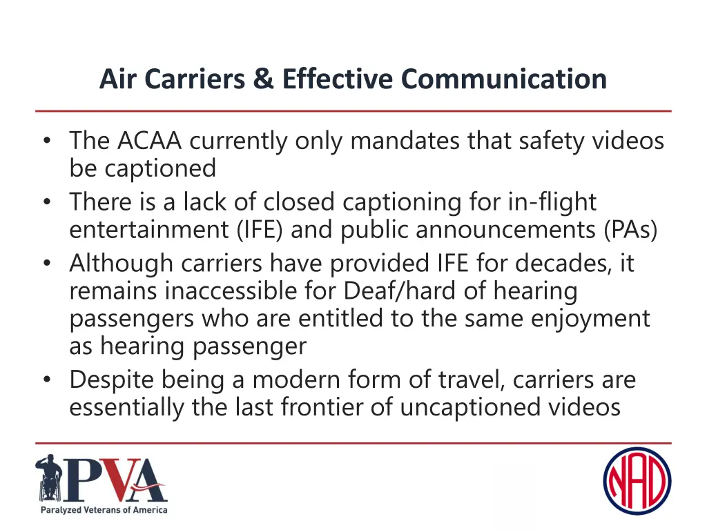 air carriers effective communication