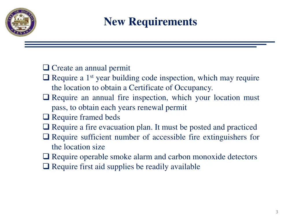 new requirements