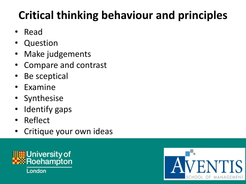 critical thinking behaviour and principles read