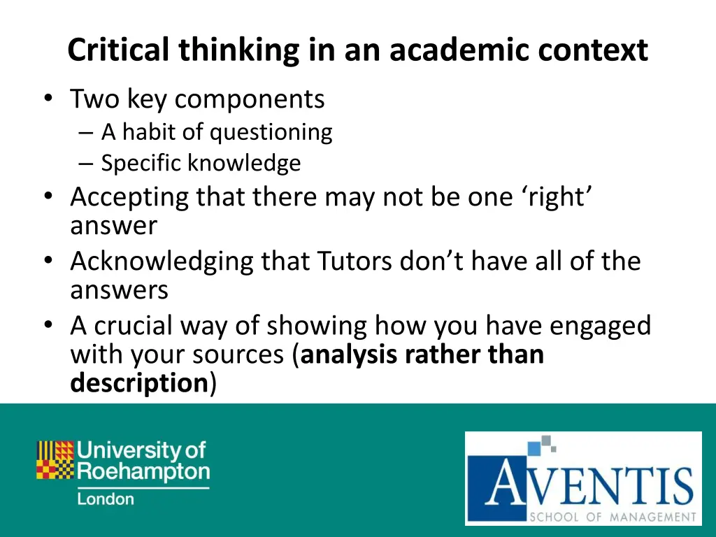 critical thinking in an academic context