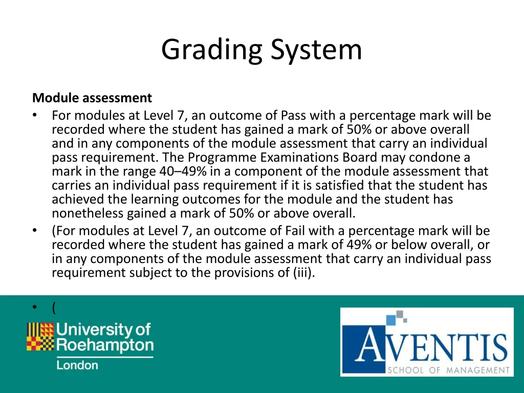 grading system