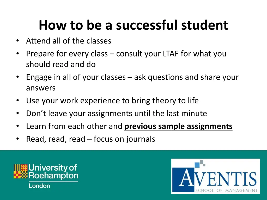 how to be a successful student attend