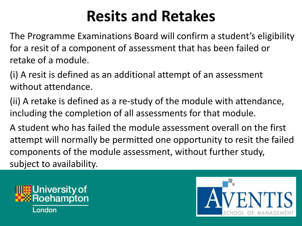 resits and retakes