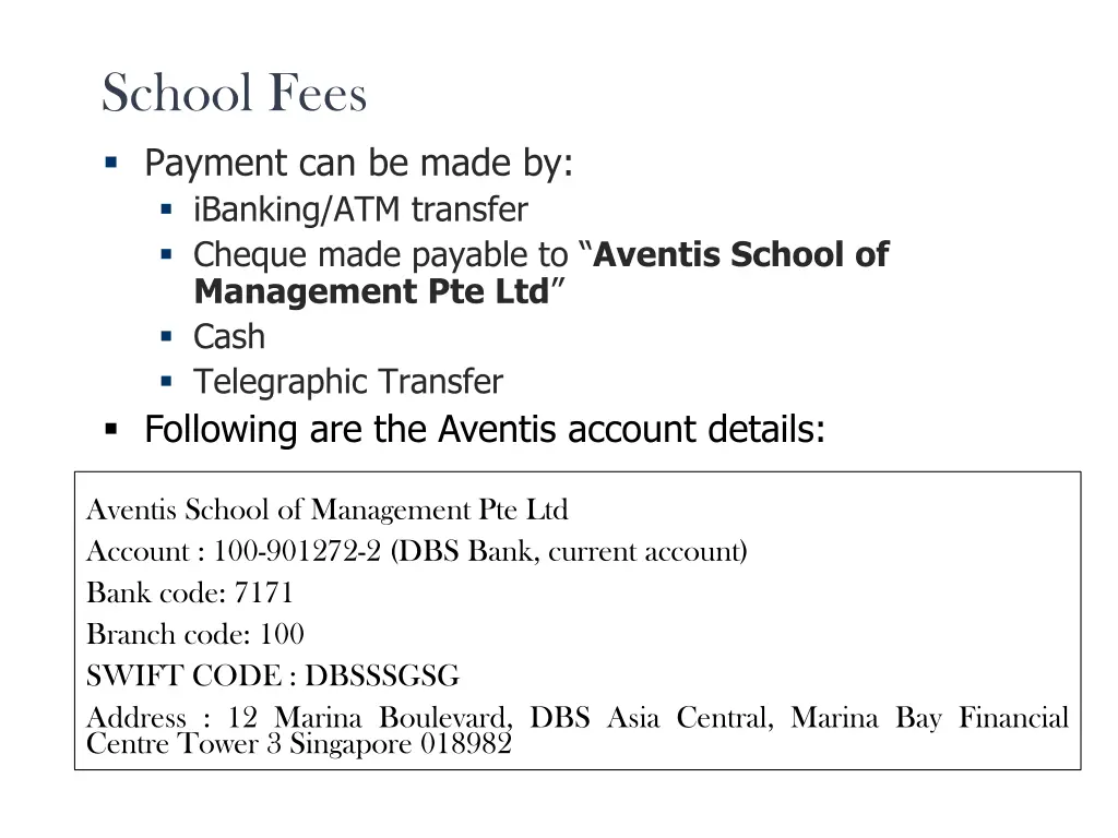 school fees