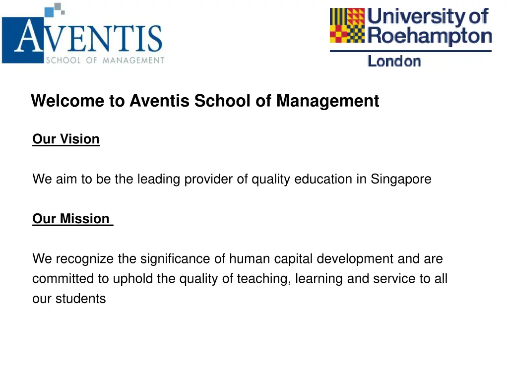 welcome to aventis school of management