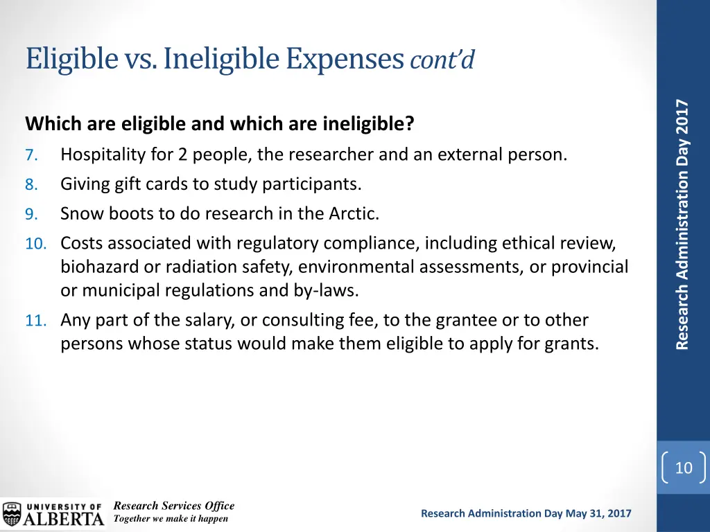 eligible vs ineligible expenses cont d 1