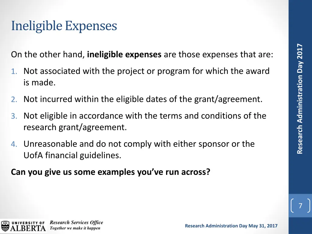 ineligible expenses