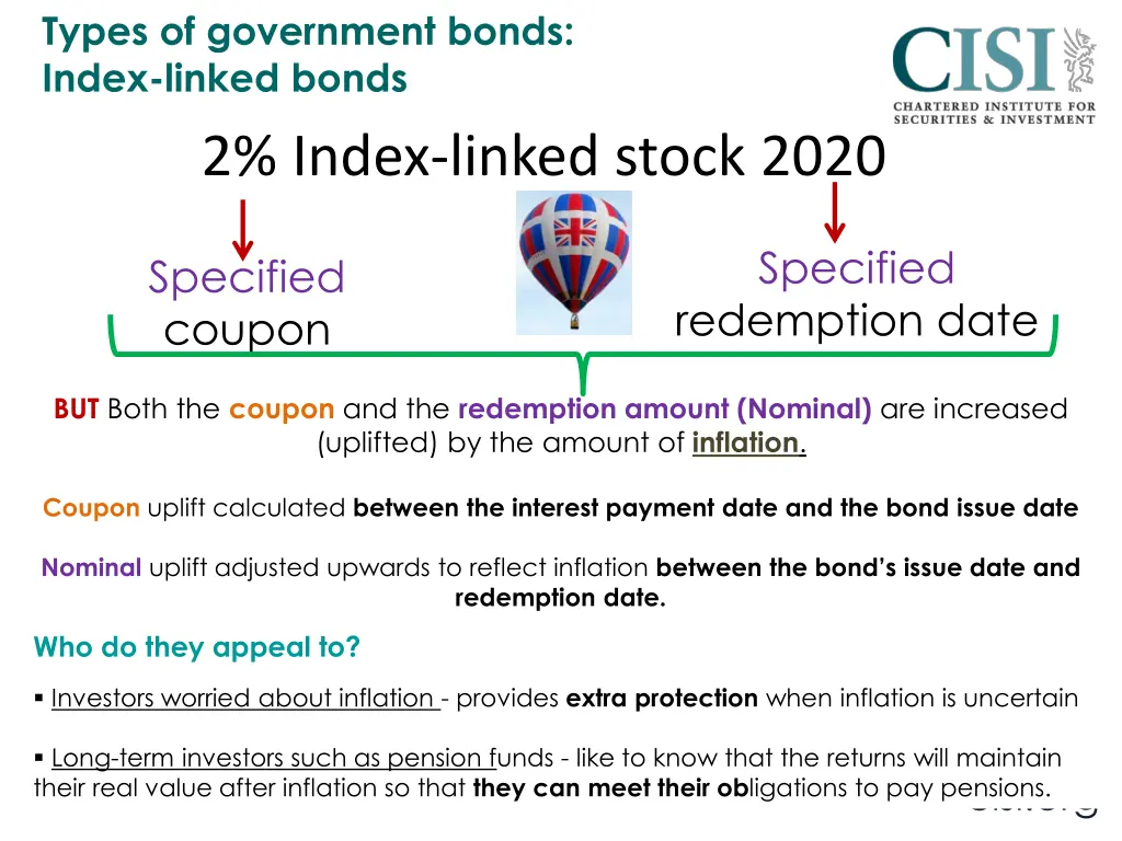 types of government bonds index linked bonds