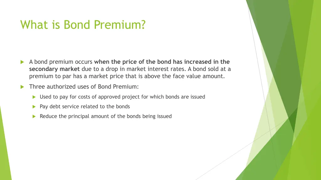 what is bond premium