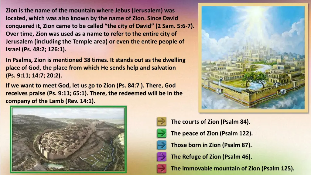 zion is the name of the mountain where jebus