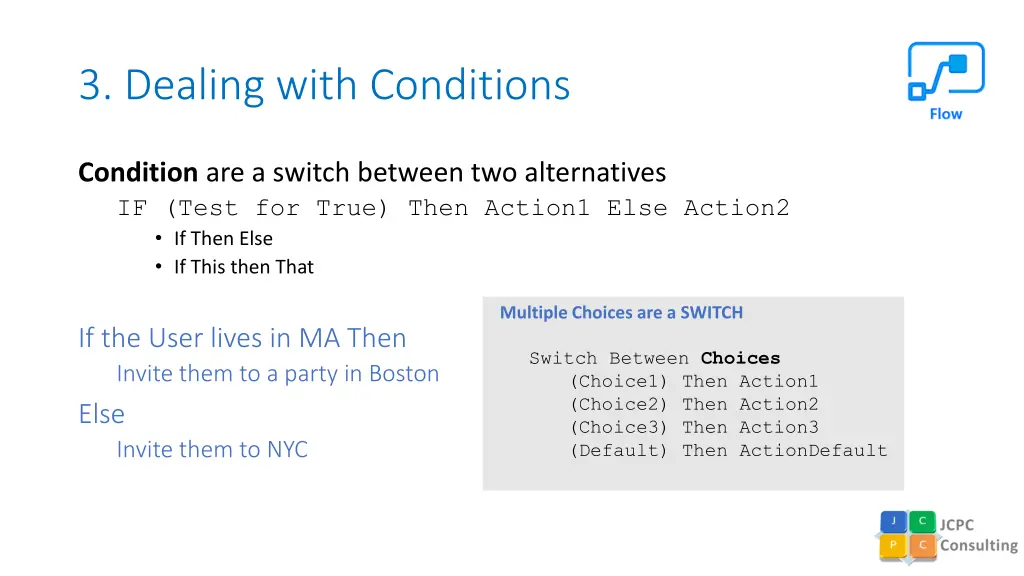 3 dealing with conditions