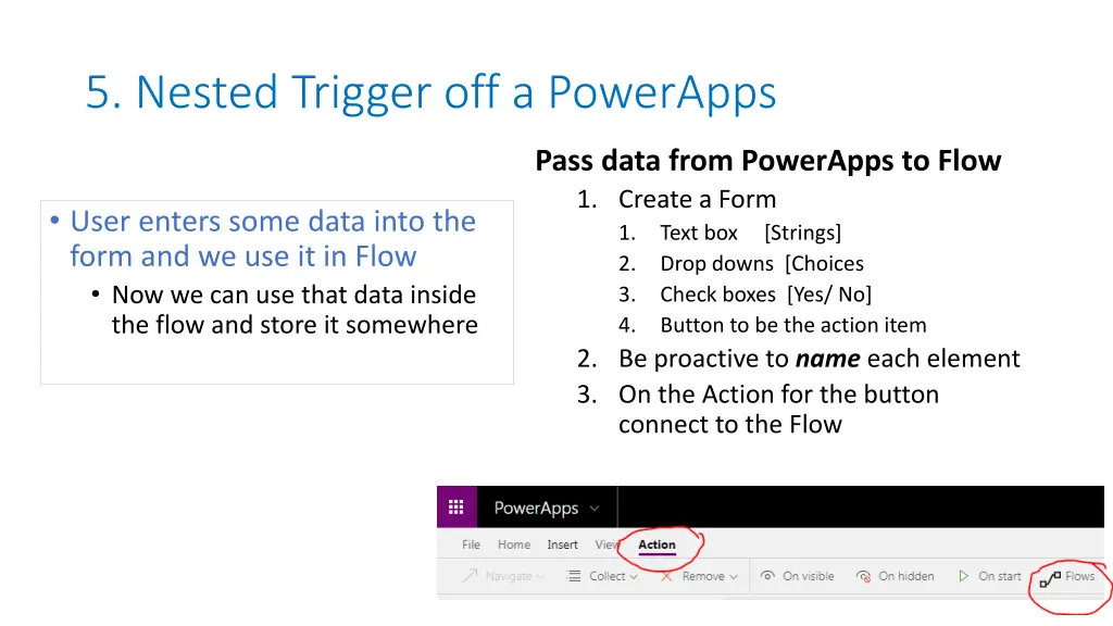 5 nested trigger off a powerapps