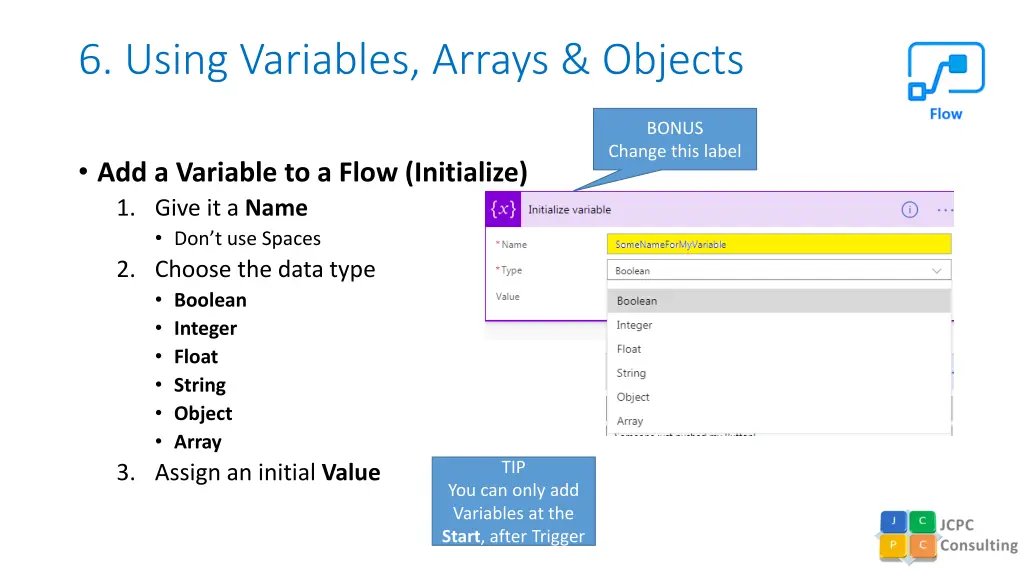 6 using variables arrays objects