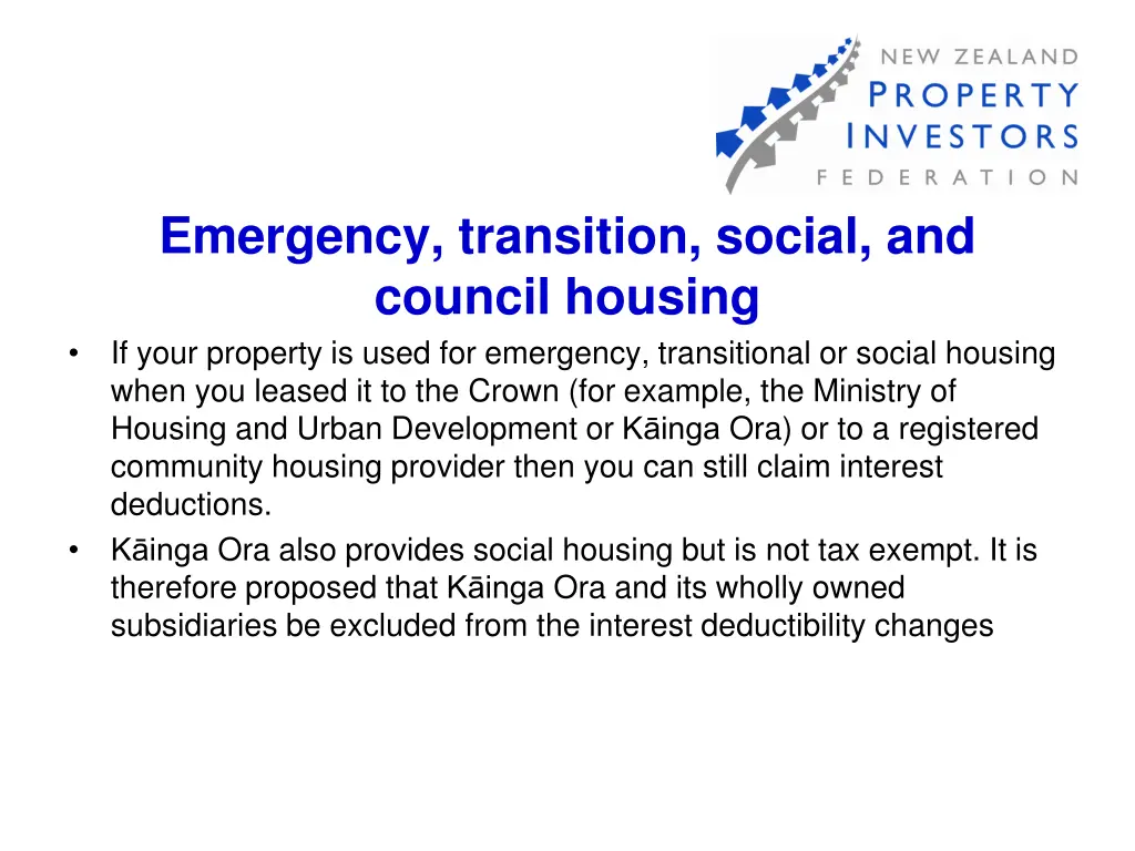 emergency transition social and council housing