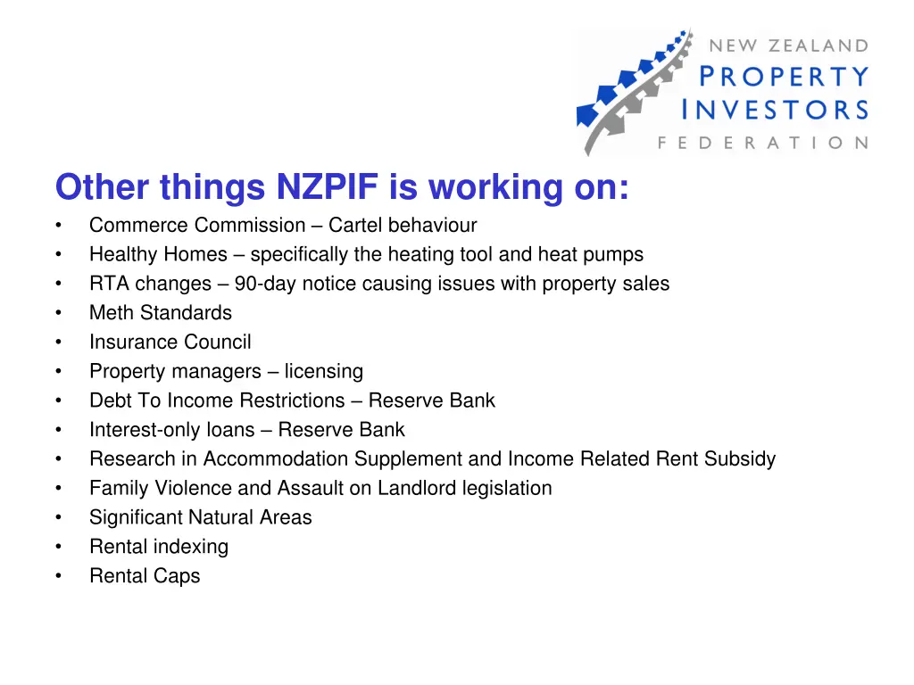 other things nzpif is working on commerce