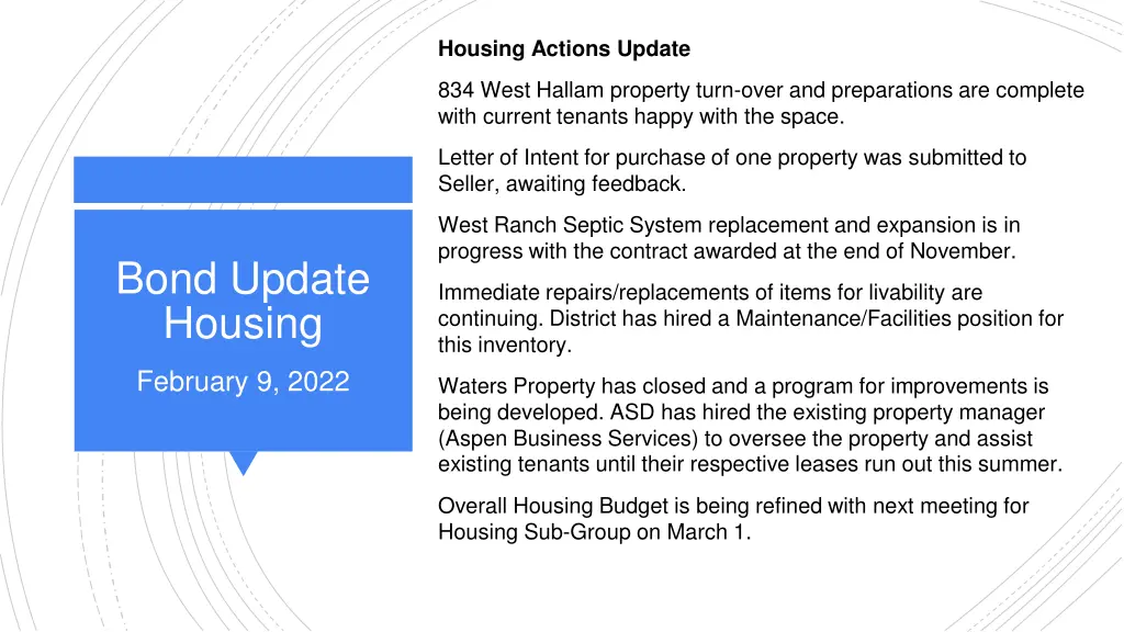 housing actions update