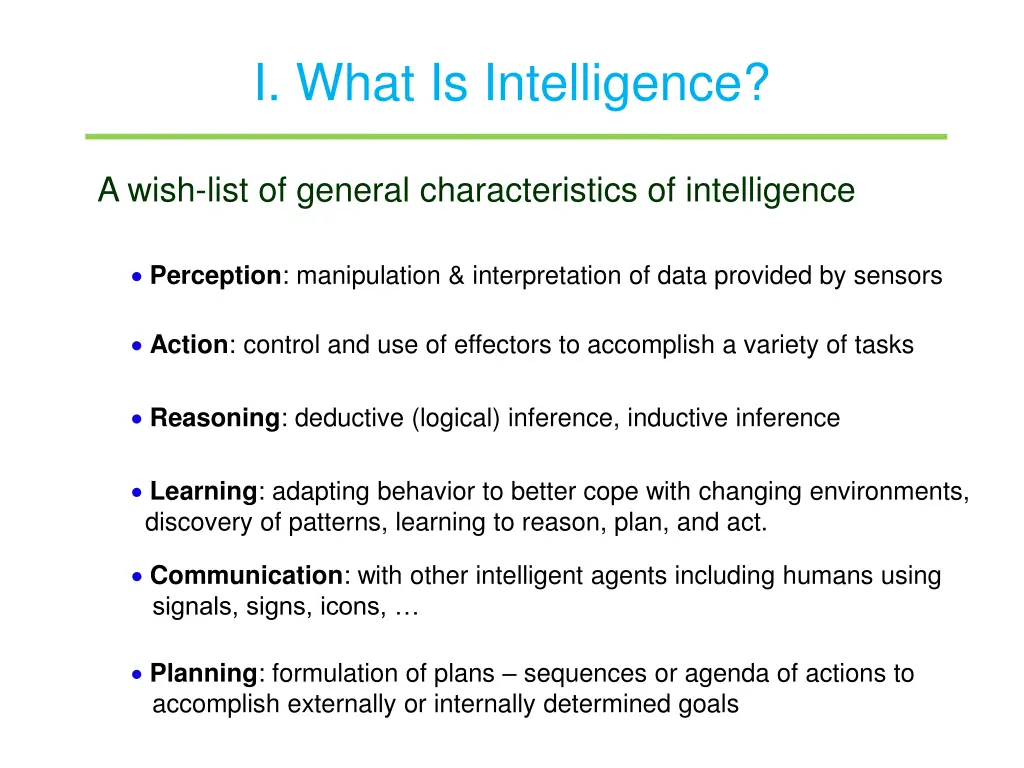 i what is intelligence