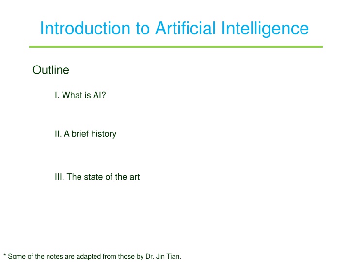 introduction to artificial intelligence