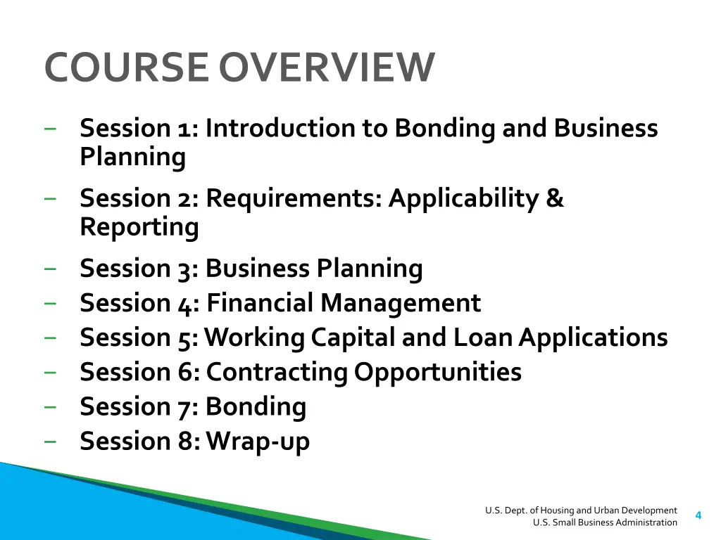 course overview